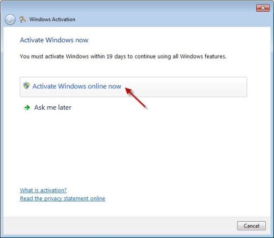 Etapa de ativação 3 de Windows 7