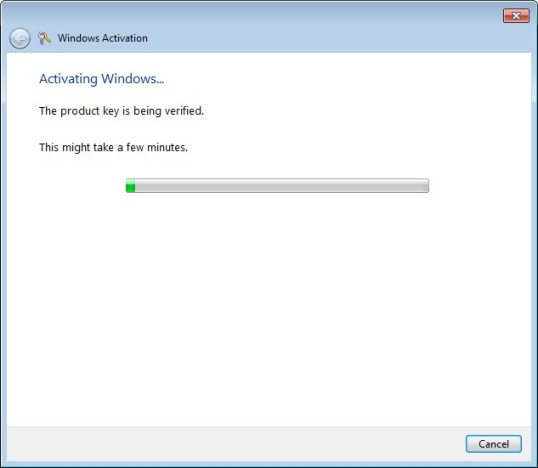 Etapa de ativação 5 de Windows 7