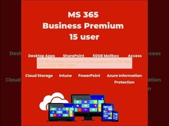 Licença de usuário MS 365 Business Premium 15 por um ano de subscrição com as equipes