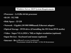 Requisitos do Sistema do Windows Server 2019 Standard