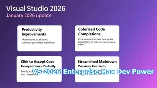 Poder de desenvolvimento empresarial do Visual Studio 2026
